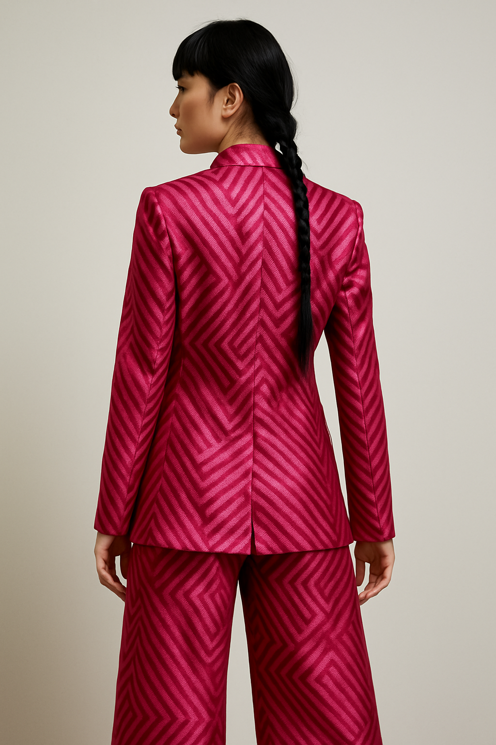 ORINDA Pink Satin, Double Breasted Women’s Suit