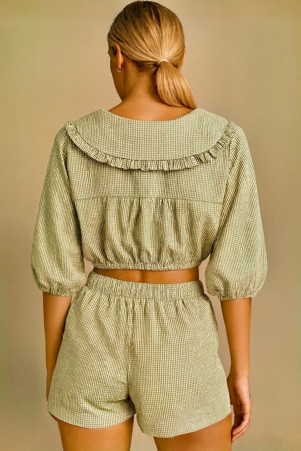 BELLA Mid Drift in Green Gingham