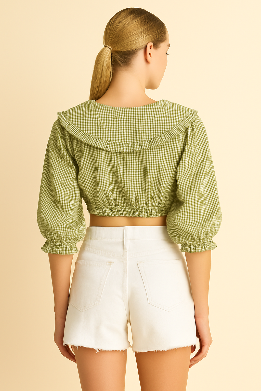 BELLA Mid Drift in Green Gingham