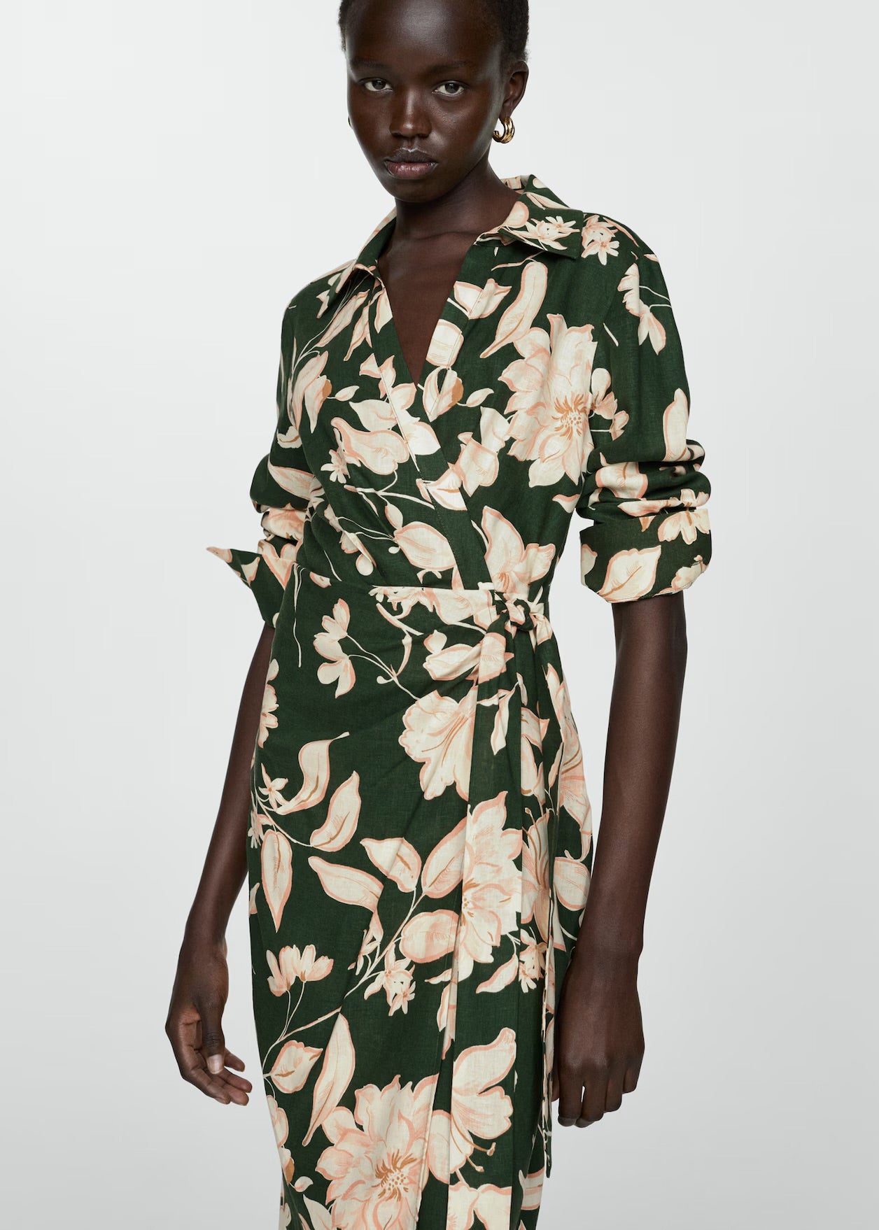 RACHAEL Linen Wrap Style Dress