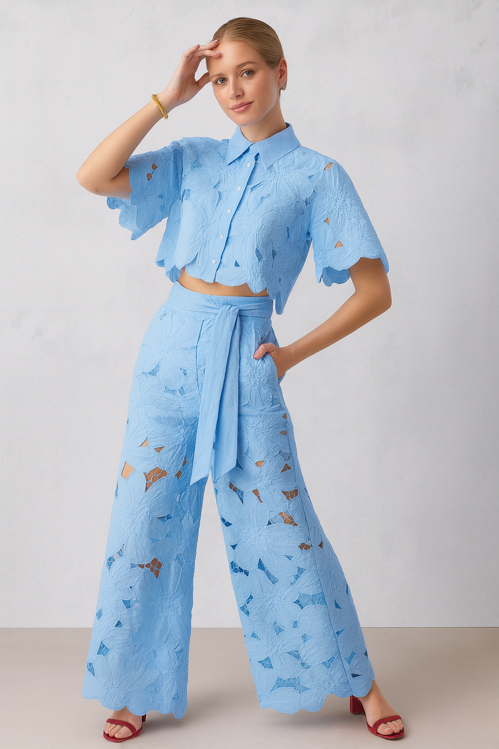 VANESSA 2 Piece Lace Set in Blue