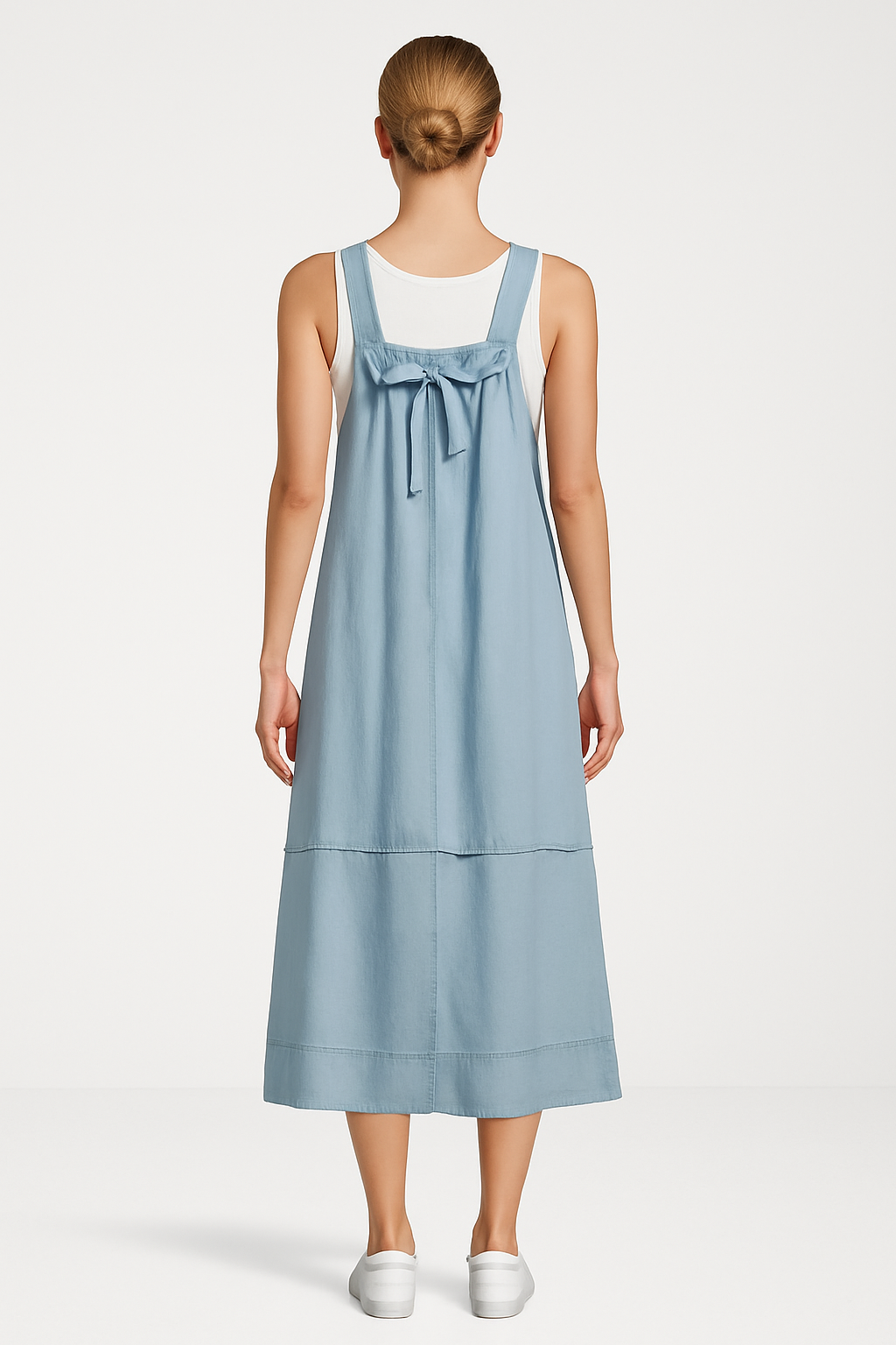 Cotton Overalls Dress , Bohemian Dress in Baby Blue