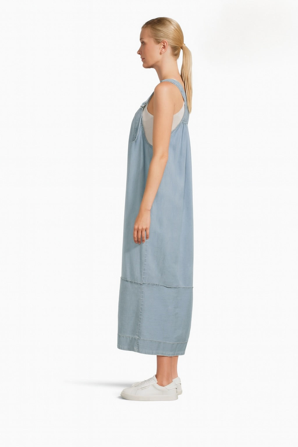 Cotton Overalls Dress , Bohemian Dress in Baby Blue
