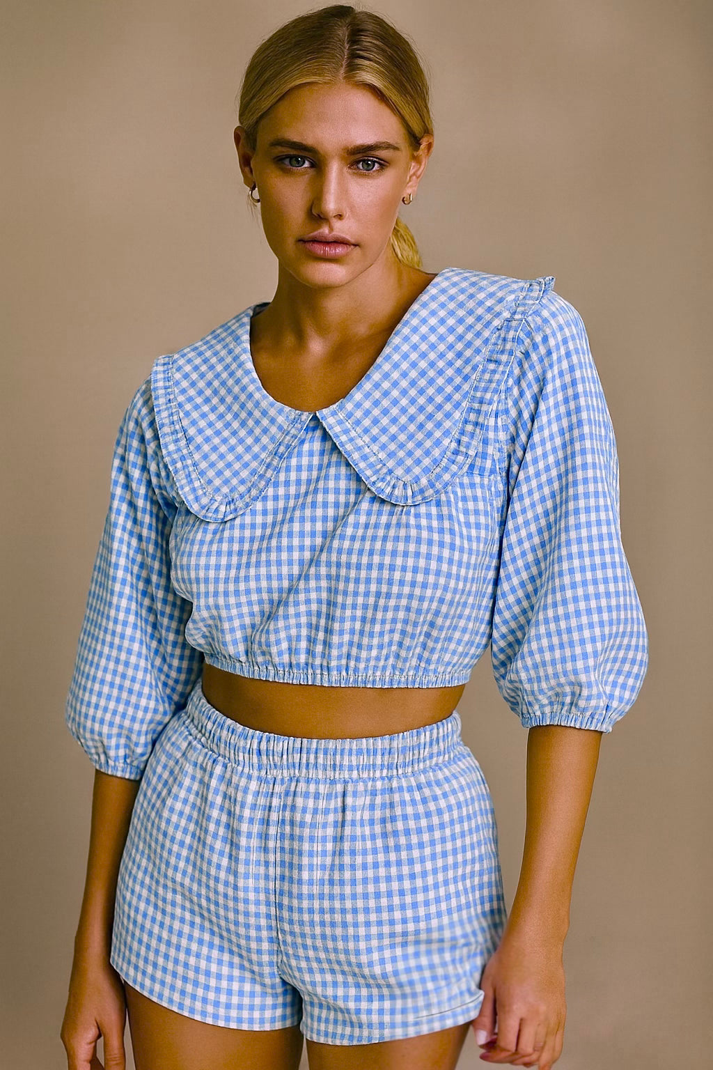 BELLA Mid Drift in Blue Gingham