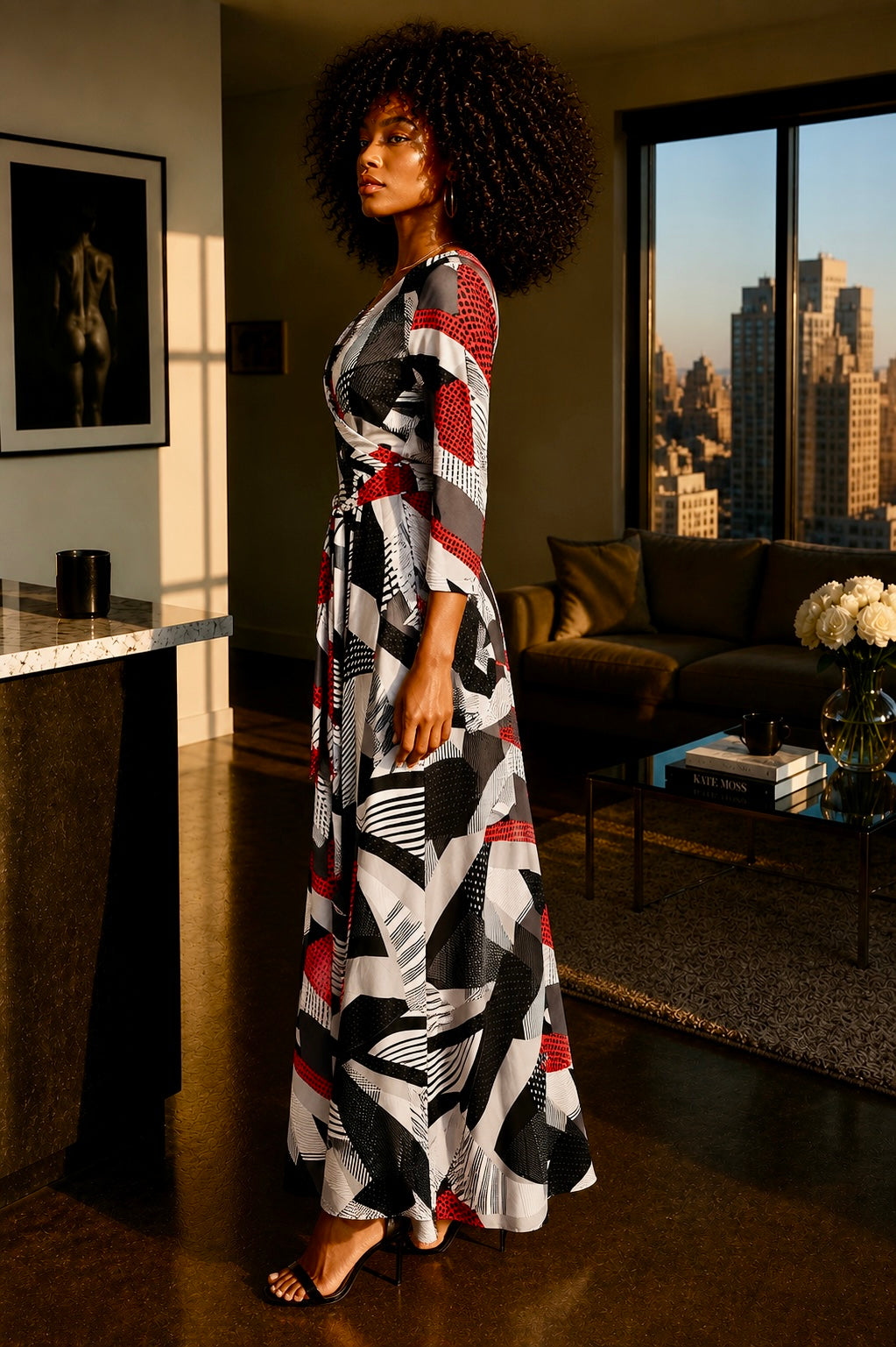 STELLA Wrap Style Dress in Geometrics
