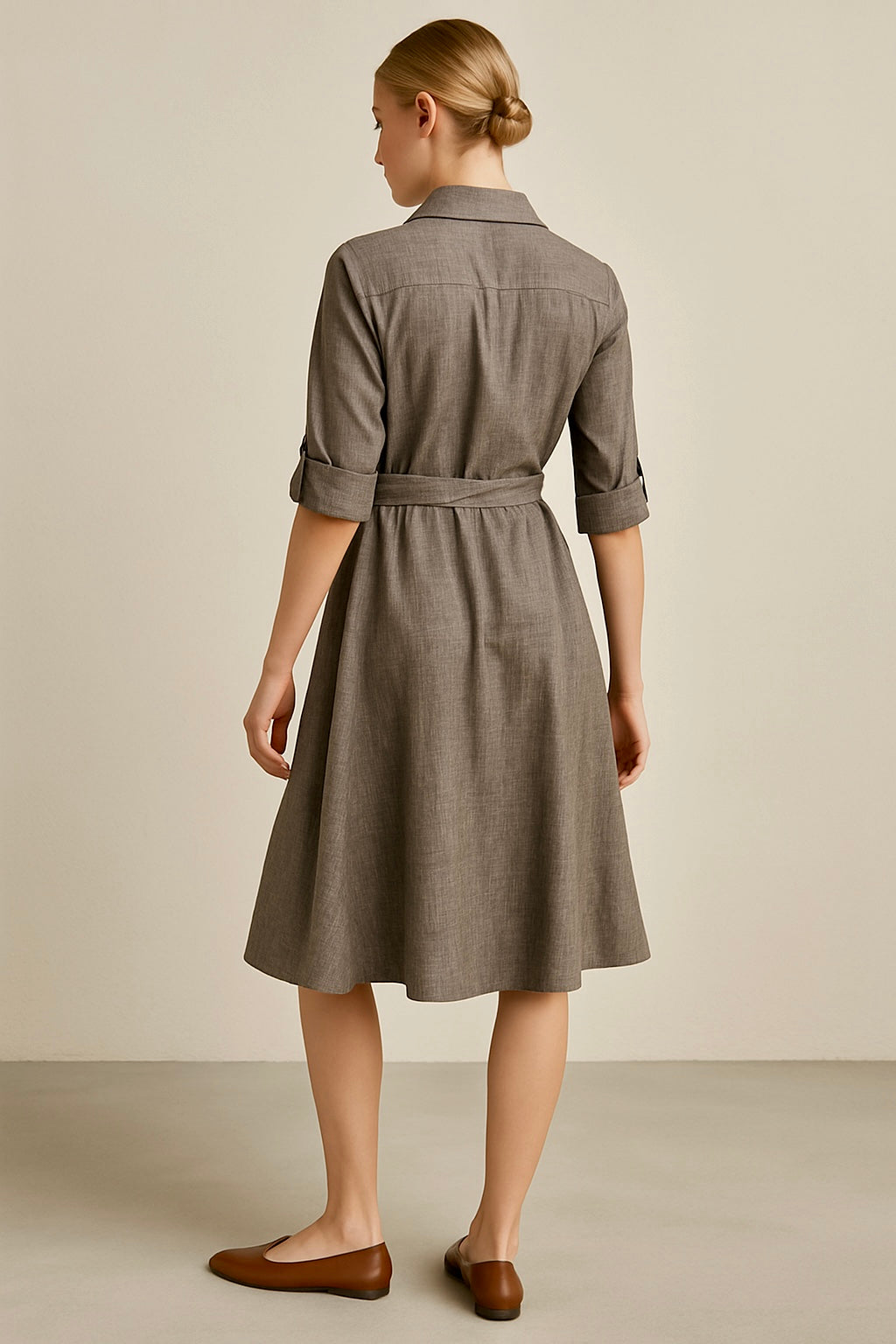 VENTURA Linen and Cotton Shirt Dress