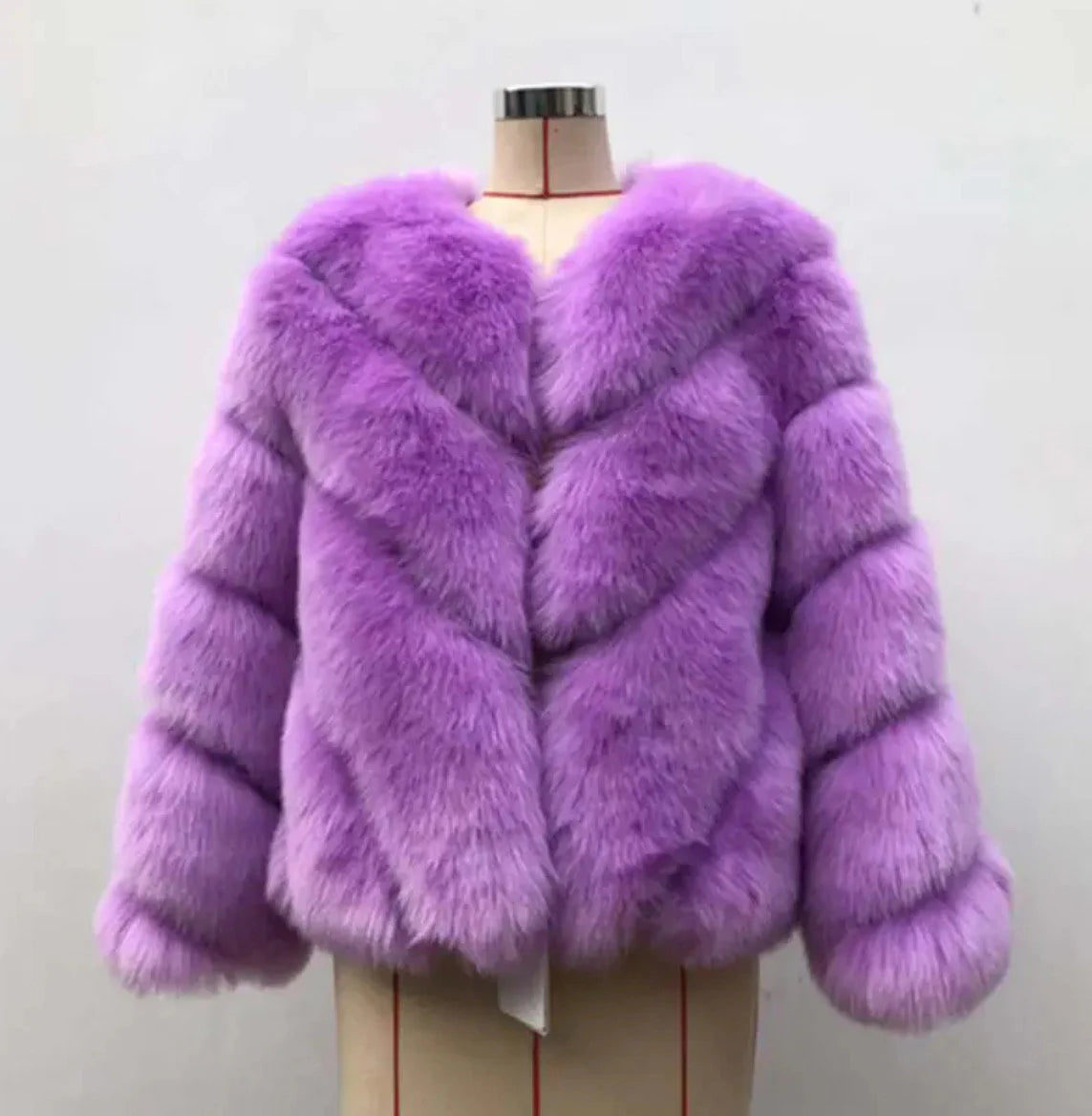 DENVER Faux Fox Fur Jacket in Lilac