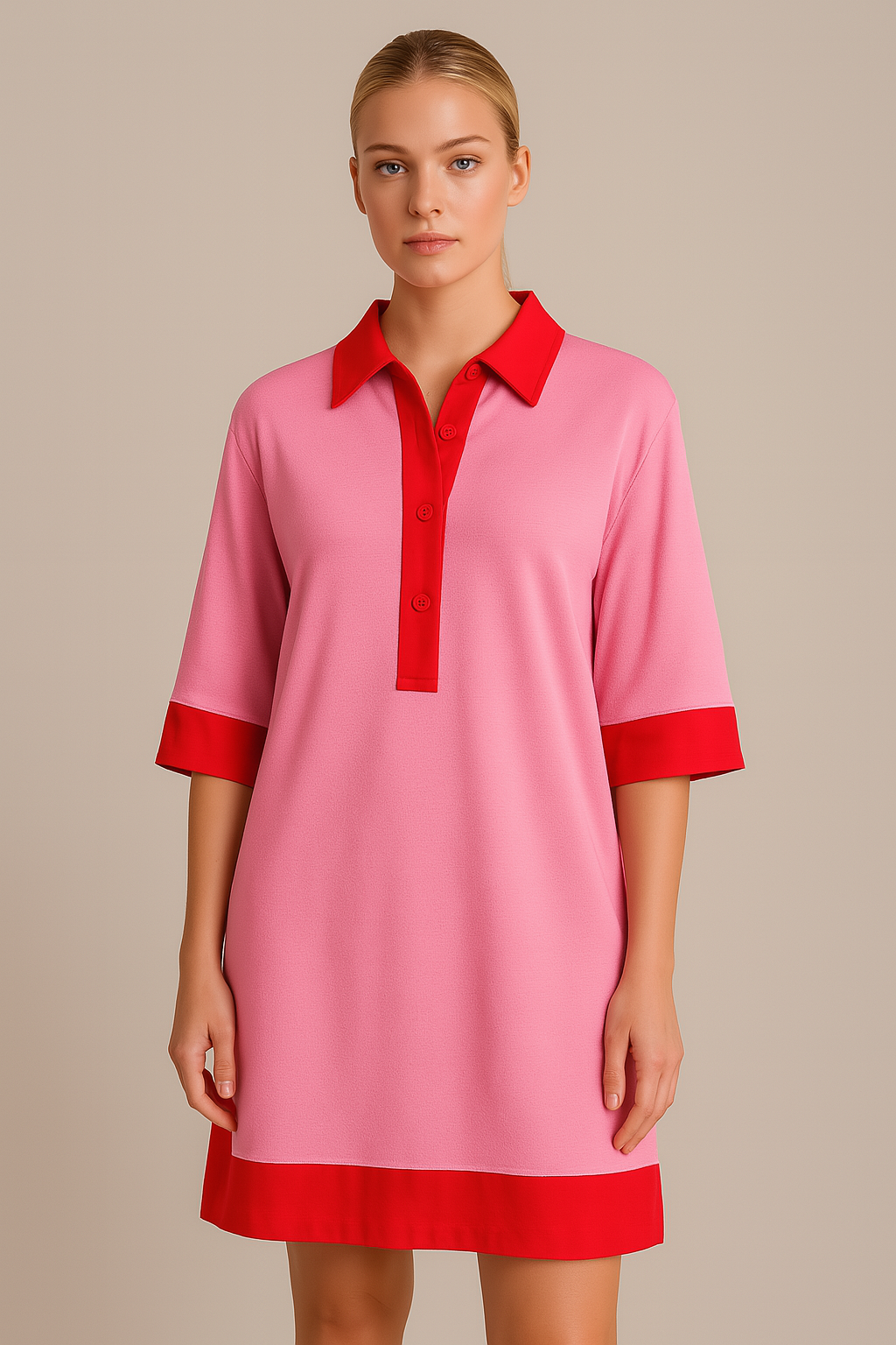 BELLA Cotton Polo Shift Dress