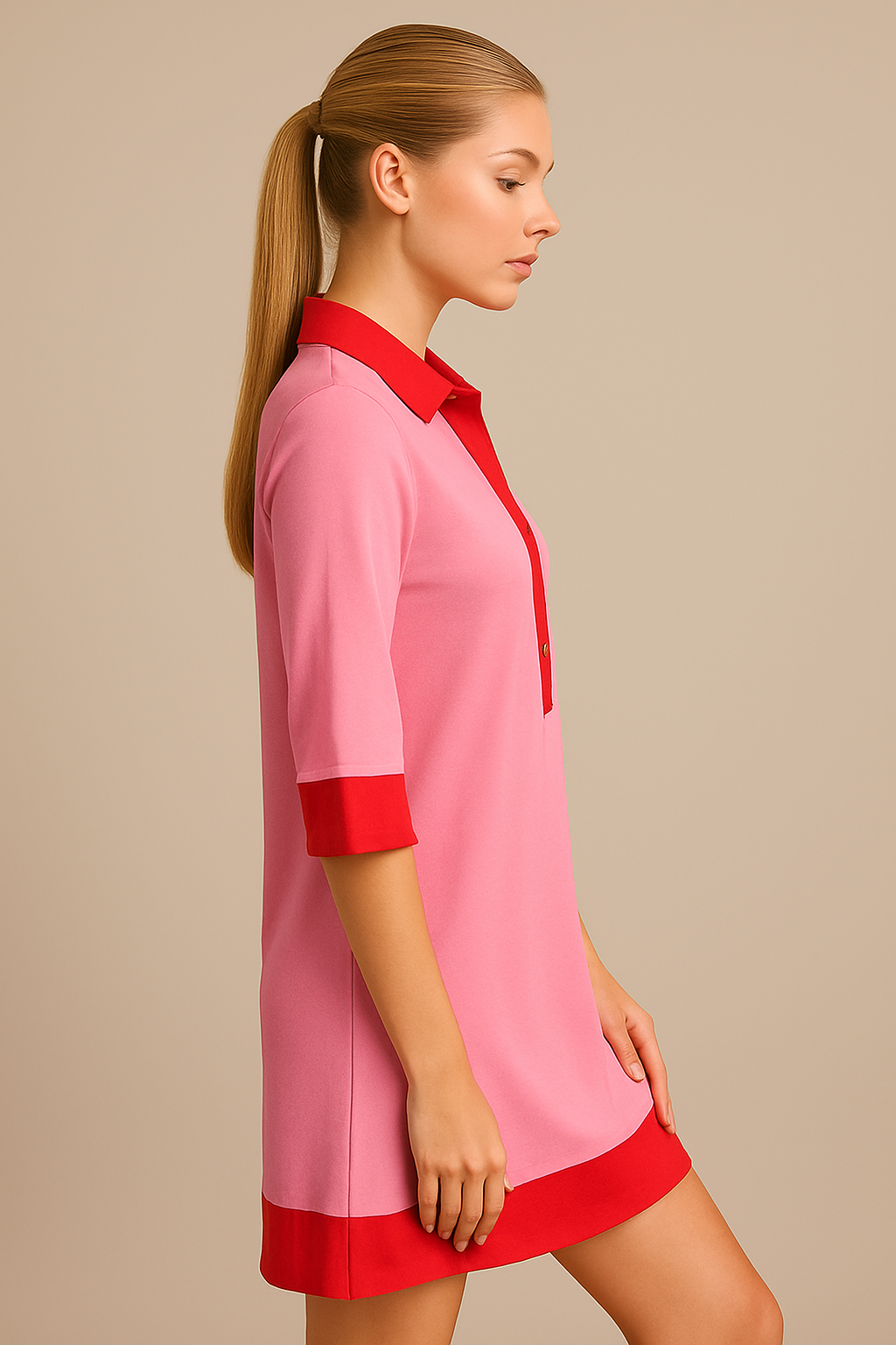 BELLA Cotton Polo Shift Dress