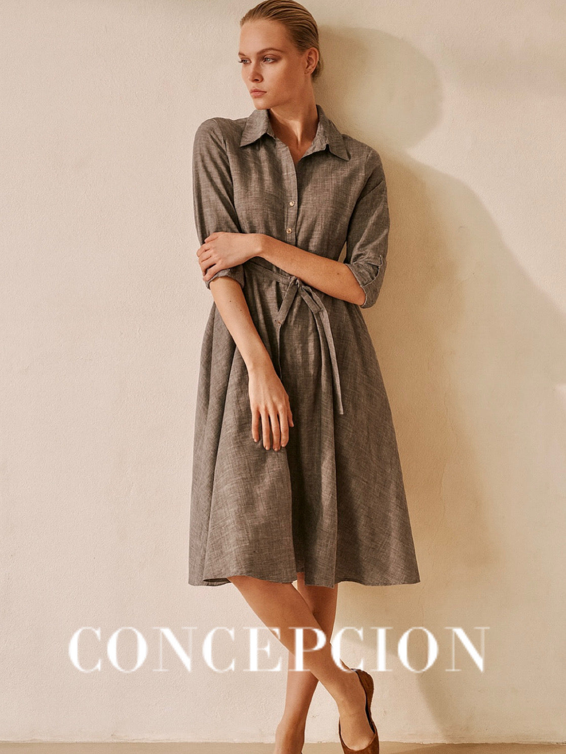 VENTURA Linen and Cotton Shirt Dress