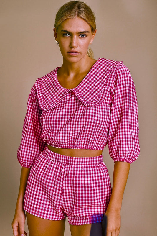 BELLA Mid Drift in Red Gingham