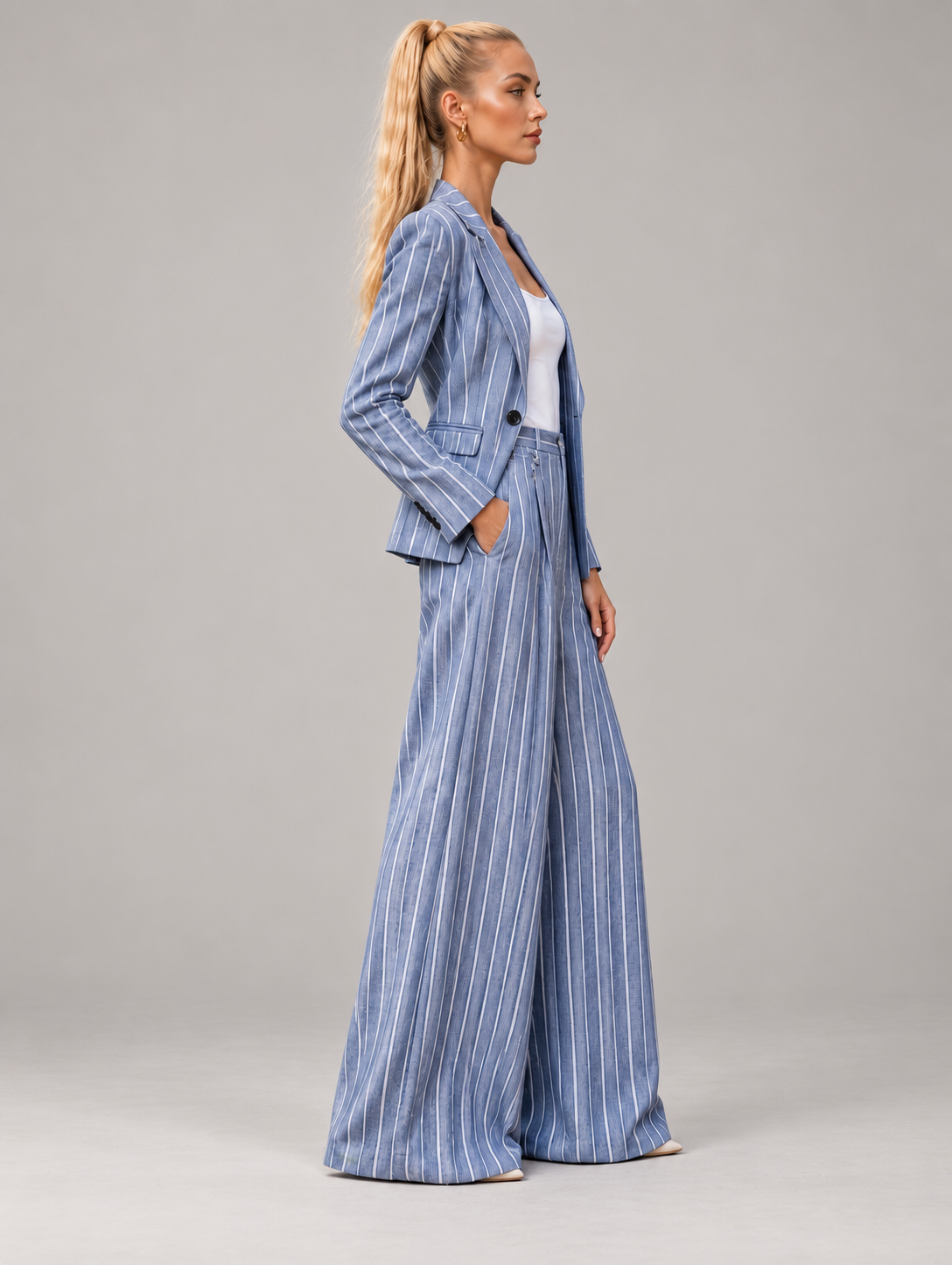 Linen/Cotton Pinstripe Jacket