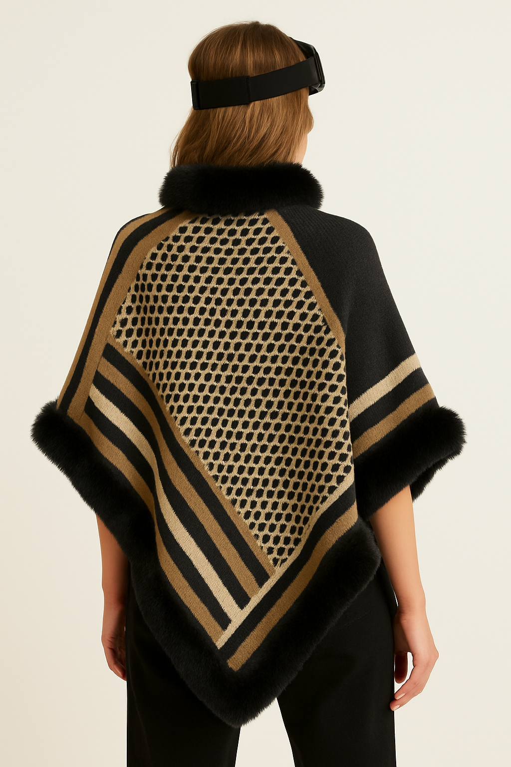 Black Striped Poncho
