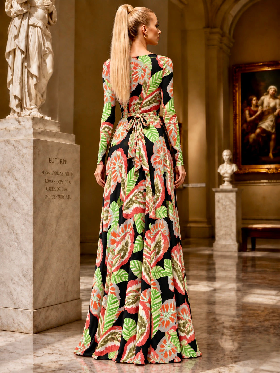 STELLA Wrap Style Dress w/ Tropical Print