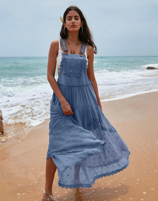 BOHO Overall Dress in Blue