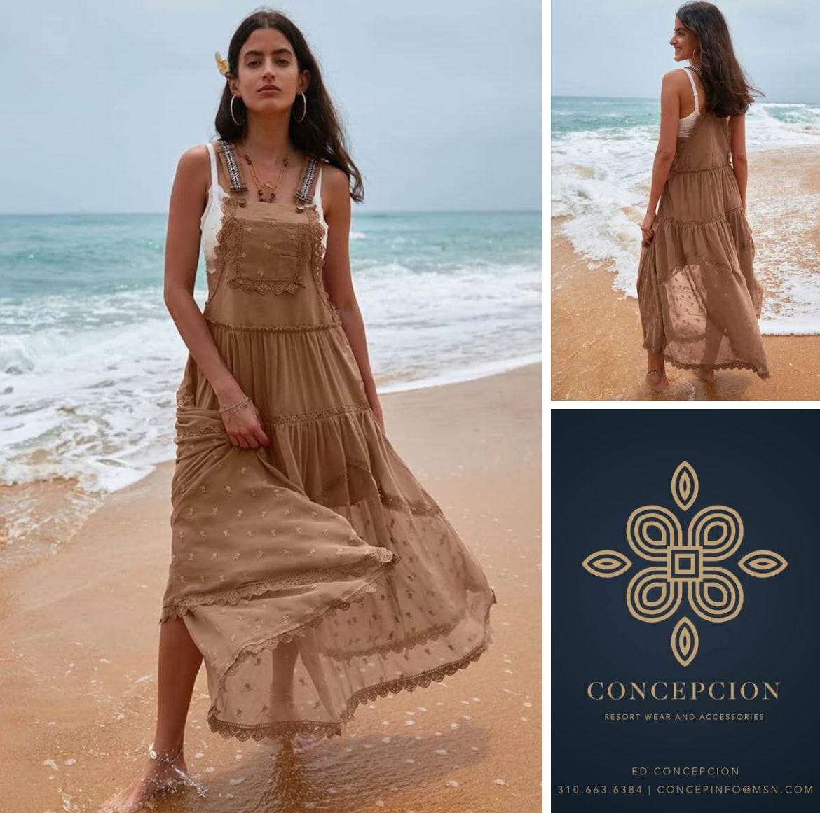 BOHO Overall Dress in Mocha