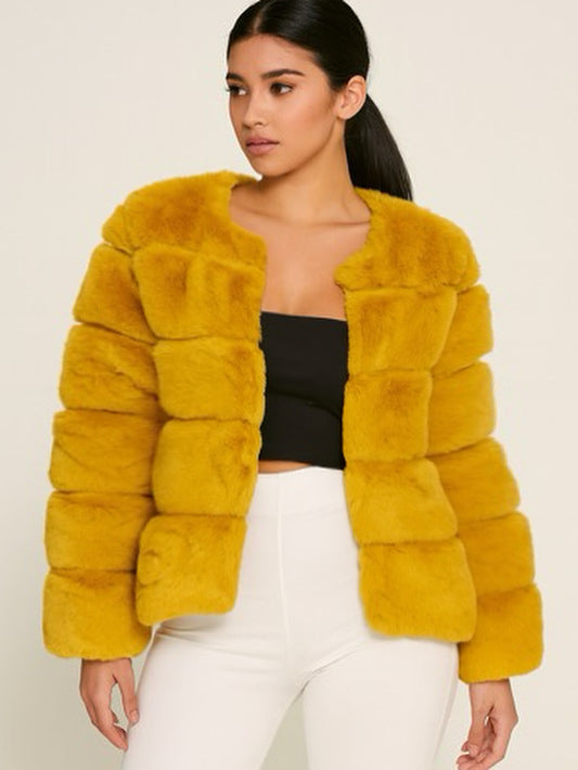 JORDAN Faux Fur Chinchilla Jacket
