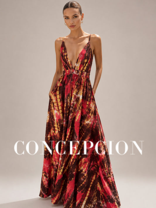 Sunset Tie-Dye Rapture Maxi Dress