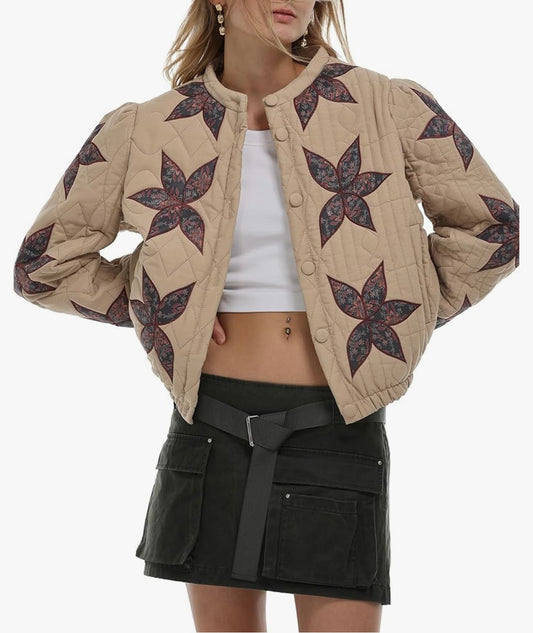 JAPANESE Style Quilted Crop Jacket