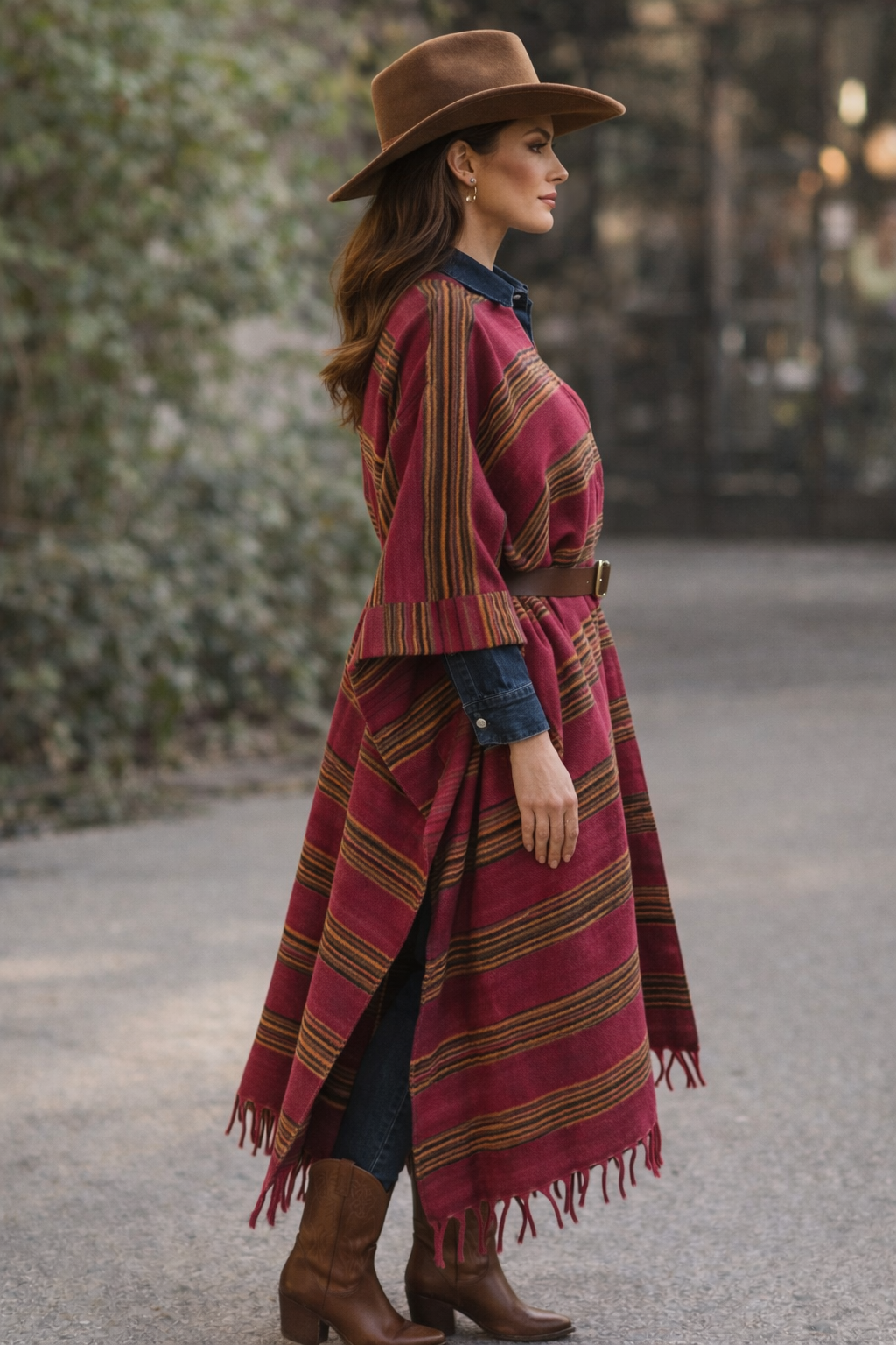 HIMALAYAN Yak Wool Duster in Cranberry