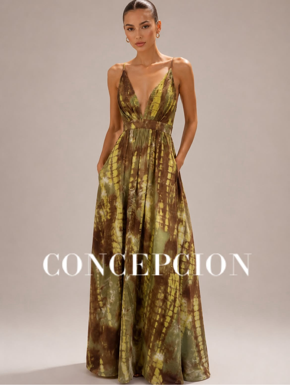 Tye Die Dress in Moss Green
