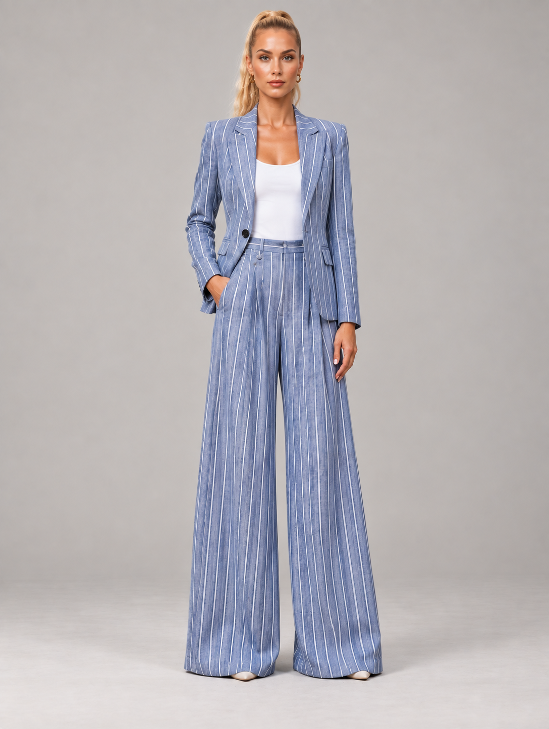 Linen/Cotton Pinstripe Jacket