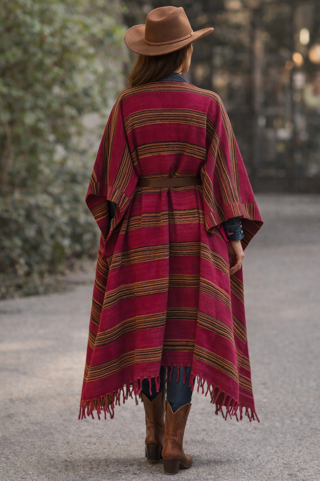 HIMALAYAN Yak Wool Duster in Cranberry