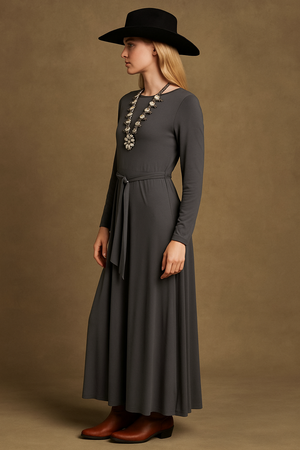 STELLA Wrap Style Dress in Grey