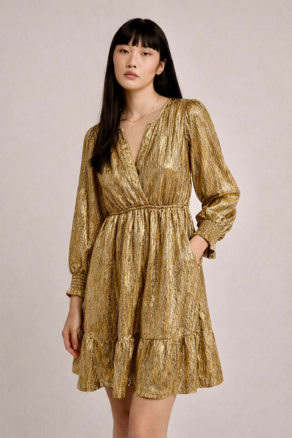 STUDIO Gold Lame Dress