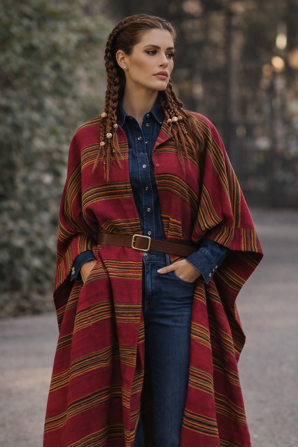 HIMALAYAN Yak Wool Duster in Cranberry