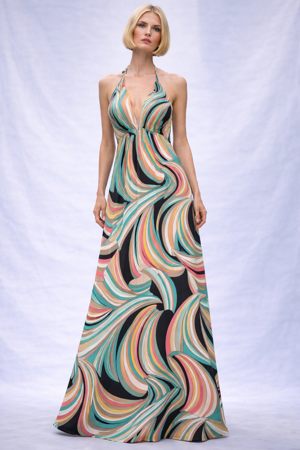 MADISON Maxi Dress in Multi-color Swirls
