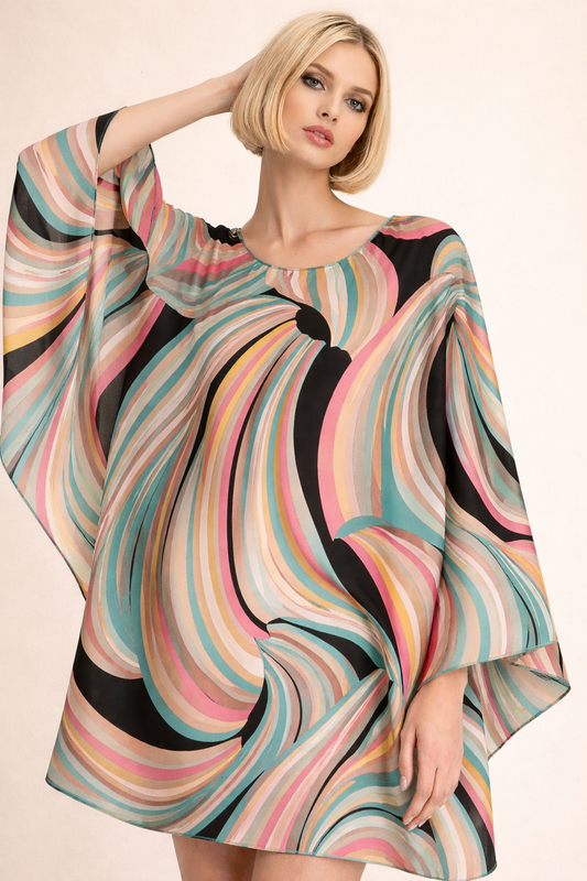 MADISON Caftan in Multi-color Swirls