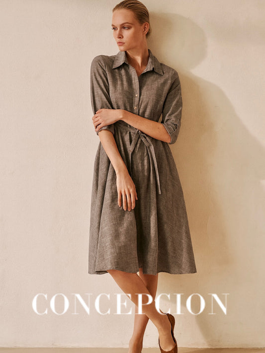 VENTURA Linen and Cotton Shirt Dress