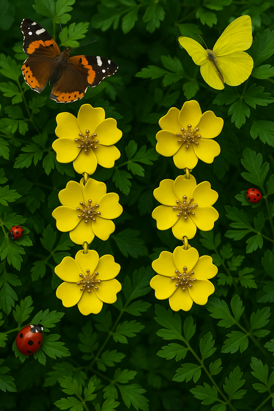 Earrings: Yellow Buttercup Floral Earrings